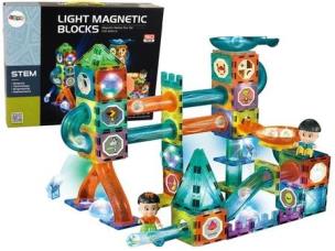 Klocki magnetyczne zjeżdżania świecąca 150el. Wydawca: Leantoys. Multiszop.pl Opakowanie Klocki magnetyczne zjeżdżania świecąca 150el