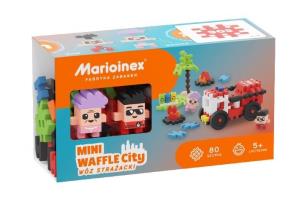 Klocki Mini Waffle 80 elementów Straż pożarna. Wydawca: MARIOINEX. Multiszop.pl Opakowanie Klocki Mini Waffle 80 elementów Straż pożarna