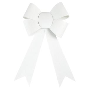 Opakowanie Kokarda brokatowa duża biała