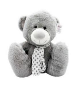 Opakowanie Kolekcja srebrna miś szary 35cm