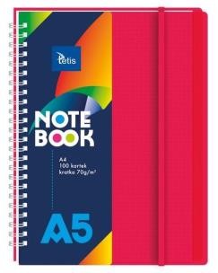 Opakowanie Kołonotatnik A5/100K kratka PP czerwony