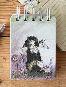 Opakowanie Kołonotes A7 SSN37 Spaniel z kwiatami