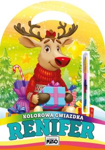 Kolorowa gwiazdka. Renifer. Autor: Kopeć Krzysztof. Multiszop.pl Okładka książki Kolorowa gwiazdka. Renifer