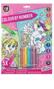 Opakowanie Kolorowanie po numerach 5 arkuszy