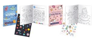 Opakowanie Kolorowanka A4/16K z naklejkami kosmos,księżniczki