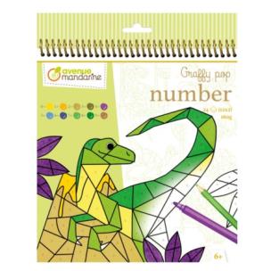 Kolorowanka po numerach Graffy Pop Dinozaury. Wydawca: Avenue Mandarine. Multiszop.pl Opakowanie Kolorowanka po numerach Graffy Pop Dinozaury