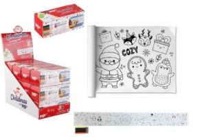 Opakowanie Kolorowanka świąteczna 85x10cm z kredkami 6szt