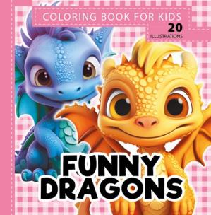 Opakowanie Kolorowanka usztywniana Funny dragons Śmieszne smoki róż