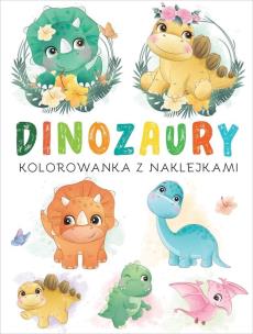 Okładka książki Kolorowanka z naklejkami. Dinozaury