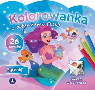 Okładka książki Kolorowanka z tatuażami fluo Syrenki