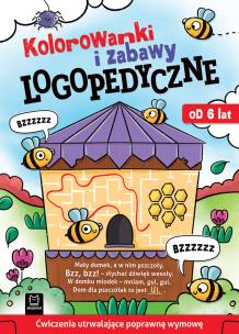Kolorowanki i zabawy logopedyczne. Autor: Podgórska Anna, Grażyna Wasilewicz. Multiszop.pl Okładka książki Kolorowanki i zabawy logopedyczne