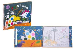 Kolorowanki z farbkami dinozaury. Wydawca: Floss & Rock. Multiszop.pl Opakowanie Kolorowanki z farbkami dinozaury