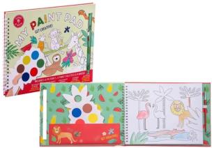 Kolorowanki z farbkami dżungla. Wydawca: Floss & Rock. Multiszop.pl Opakowanie Kolorowanki z farbkami dżungla