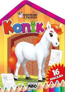 Kolorowanki z zagrody. Konik. Autor: Artur Rajch. Multiszop.pl Okładka książki Kolorowanki z zagrody. Konik