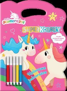 Kolorowe jednorożce. Moje Jednorożce. SuperKolory. Autor: Opracowanie zbiorowe. Multiszop.pl Okładka książki Kolorowe jednorożce. Moje Jednorożce. SuperKolory