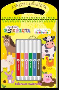 Okładka książki Kolorowe zwierzaki. A ja lubię zwierzęta. Ulubione kolorowanki