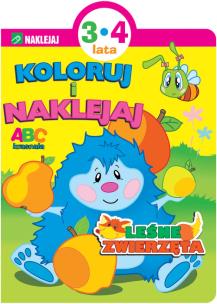 Okładka książki Koloruj i naklejaj. Leśne zwierzęta