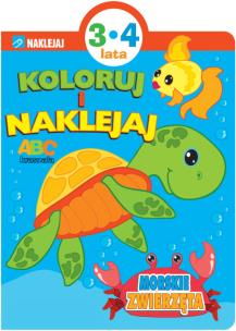 Okładka książki Koloruj i naklejaj. Morskie zwierzęta