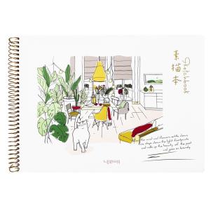 Opakowanie Kołoszkicownik 24k A4. Kot w salonie