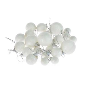 Opakowanie Komplet bombek białych - mix rozmiarów