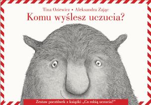Komu wyślesz uczucia? Zestaw pocztówek. Autor: Tina Oziewicz. Multiszop.pl Okładka książki Komu wyślesz uczucia? Zestaw pocztówek