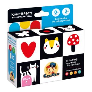 Kontrasty na sznureczku Książeczka dla dzieci 0-3 mies. CzuCzu. Autor: Opracowanie zbiorowe. Multiszop.pl Okładka książki Kontrasty na sznureczku Książeczka dla dzieci 0-3 mies. CzuCzu