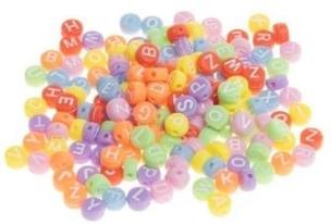 Opakowanie Koraliki akrylowe alfabet 4x7mm 20g