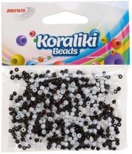 Opakowanie Koraliki akrylowe do nawlekania białe czarne 35mm