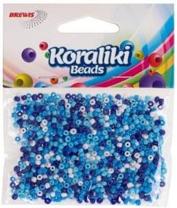 Opakowanie Koraliki akrylowe do nawlekania białe niebieskie