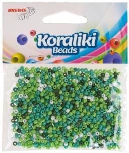 Opakowanie Koraliki akrylowe do nawlekania białe zielone 35mm