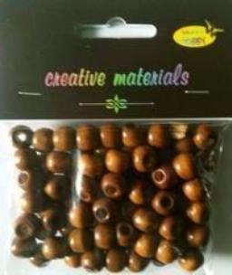 Opakowanie Koraliki drewniane brązowe ok 26g ok 150szt