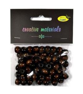 Opakowanie Koraliki drewniane ciemny brąz 10mm 25g