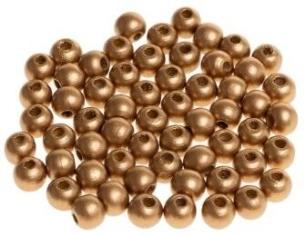 Opakowanie Koraliki drewniane do nawlekania złote 10mm 60szt
