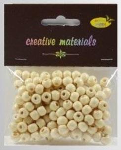 Opakowanie Koraliki drewniane kremowe ok 24g ok150szt
