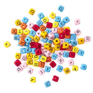 Opakowanie Koraliki drewniane litery 100szt