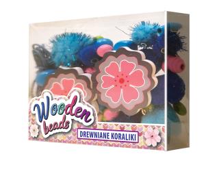 Opakowanie Koraliki drewniane małe niebieskie