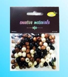 Opakowanie Koraliki drewniane naturalny mix ok 26g ok150szt
