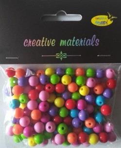 Opakowanie Koraliki okrągłe kolorowe 8mm ok 40g