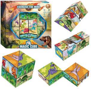 Kostka do układania dinozaury. Wydawca: Trifox. Multiszop.pl Opakowanie Kostka do układania dinozaury