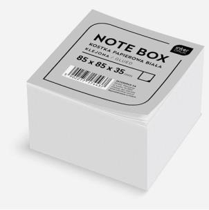 Opakowanie Kostka papierowa biała 85x85x35 mm klejona