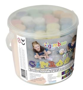 Opakowanie Kreda chodnikowa Gimboo XXL w plastikowym wiaderku 20szt. mix kolorów