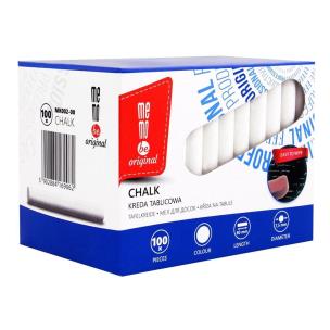Kreda tablicowa biała 100szt MemoBe. Wydawca: MemoBe. Multiszop.pl Opakowanie Kreda tablicowa biała 100szt MemoBe
