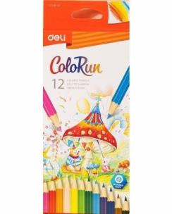 Kredki ołówkowe ColoRun 12 kolorów DELI. Wydawca: DELI. Multiszop.pl Opakowanie Kredki ołówkowe ColoRun 12 kolorów DELI