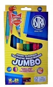 Opakowanie Kredki ołówkowe dwustronne Jumbo Astra 24 kolory z temperówką