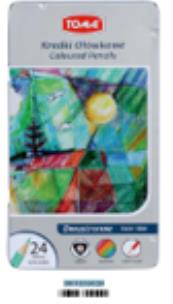 Opakowanie Kredki ołówkowe dwustronne w metalowym pudełku 24 kolory