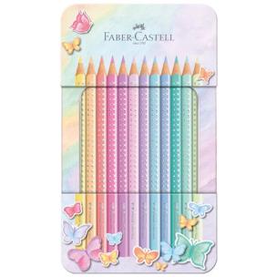 Kredki ołówkowe Sparkle pastel 12 kolorów. Wydawca: Faber Castell. Multiszop.pl Opakowanie Kredki ołówkowe Sparkle pastel 12 kolorów