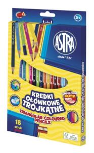 Opakowanie Kredki ołówkowe trójkątne 18 kolorów z temperówką