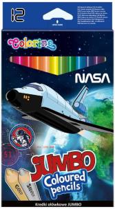 Opakowanie Kredki ołówkowe trójkątne jumbo Colorino NASA 12 kolorów