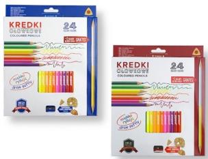 Kredki ołówkowe trójkątne + temperówka 24 kolory. Wydawca: PENWORD. Multiszop.pl Opakowanie Kredki ołówkowe trójkątne + temperówka 24 kolory