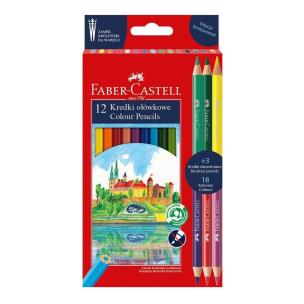 Kredki ołówkowe Wawel 12 kol + 3 FABER CASTELL. Wydawca: Faber Castell. Multiszop.pl Opakowanie Kredki ołówkowe Wawel 12 kol + 3 FABER CASTELL